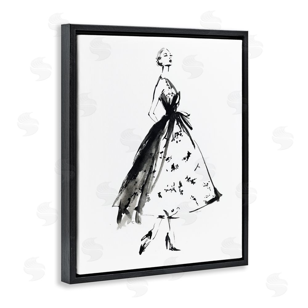Svetlana Aleynikova Ethereal Couture Contour Black Floating Frame Canvas Wall Art Print