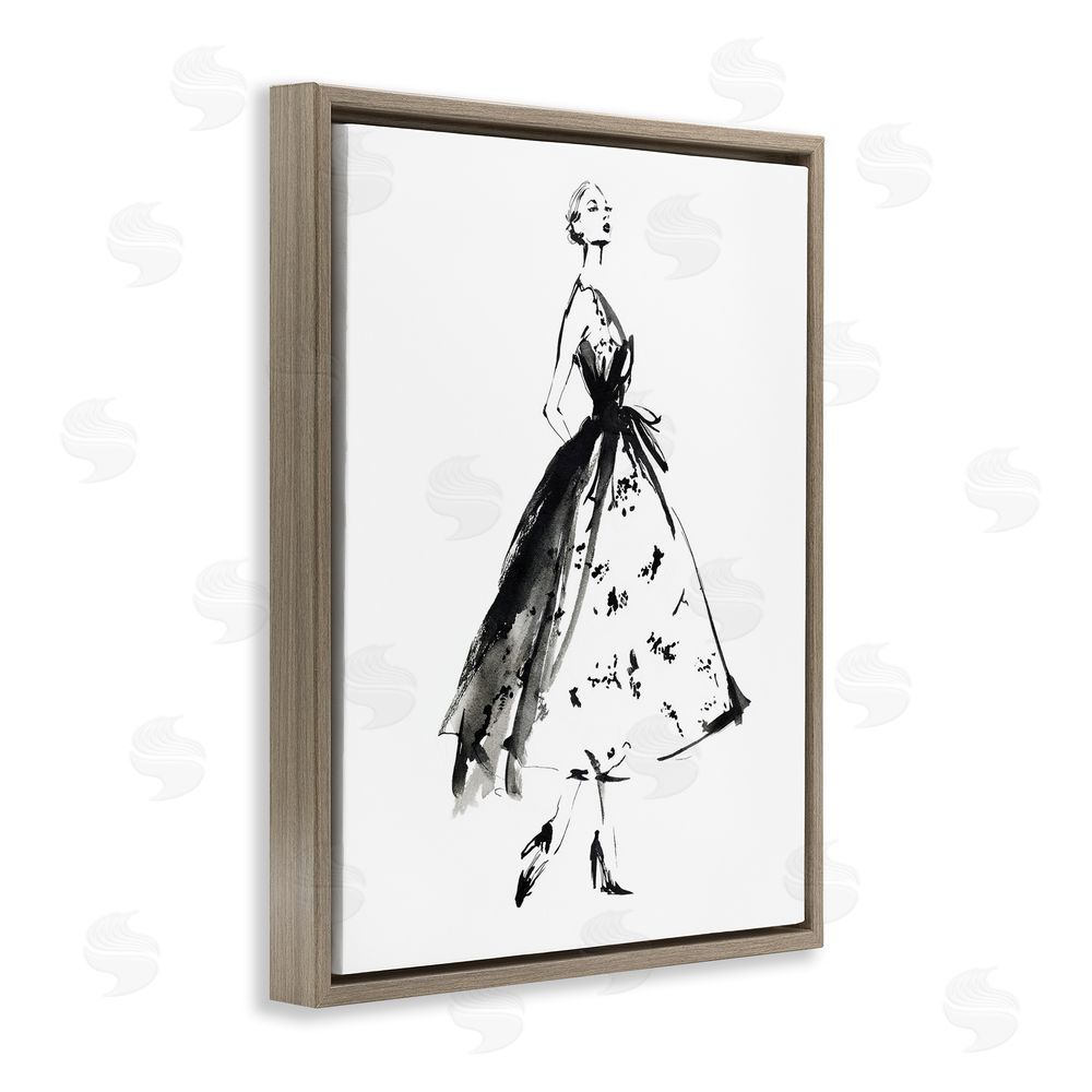 Svetlana Aleynikova Ethereal Couture Contour Brown Floating Frame Canvas Wall Art Print