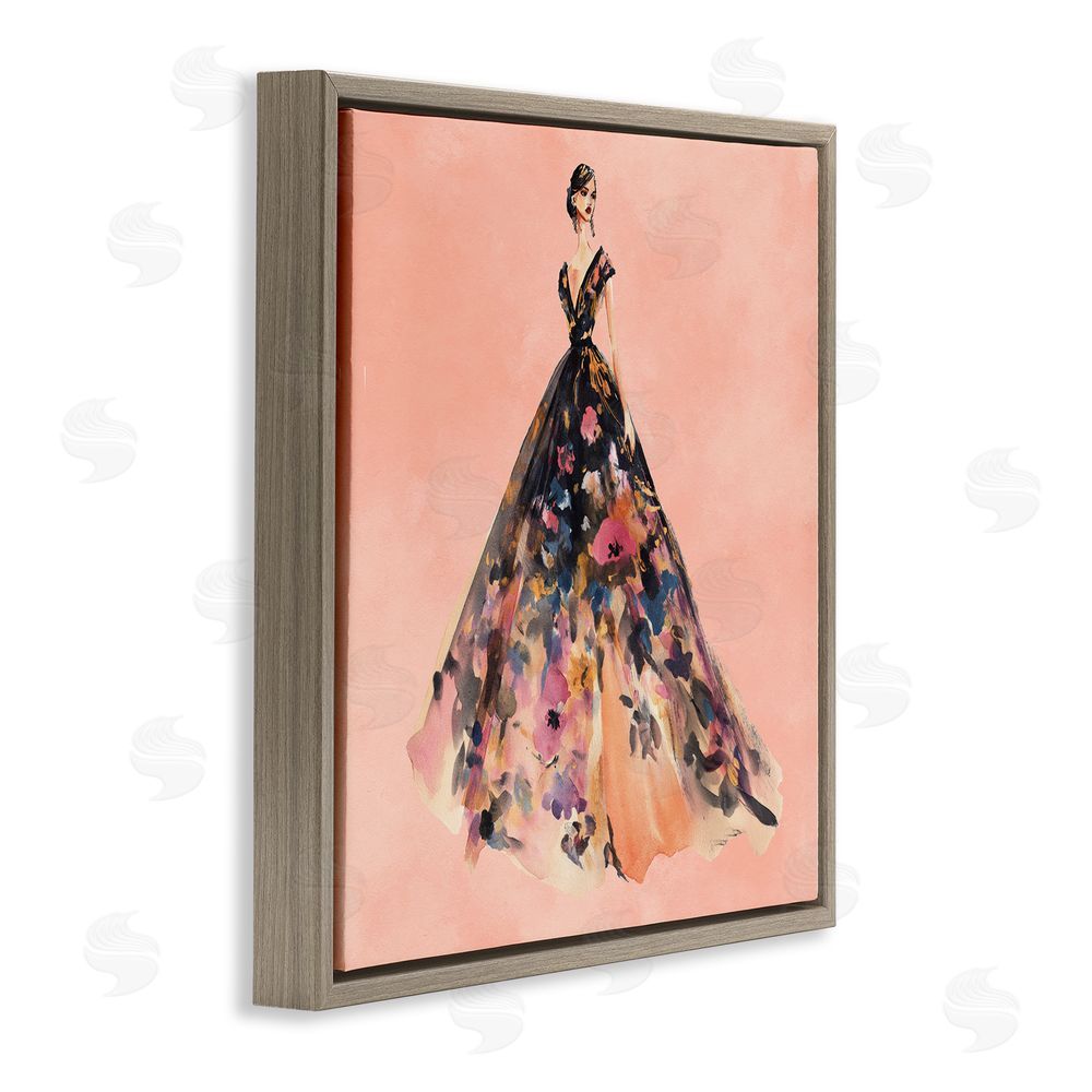Svetlana Aleynikova Rose Gold Night Brown Floating Frame Canvas Wall Art Print