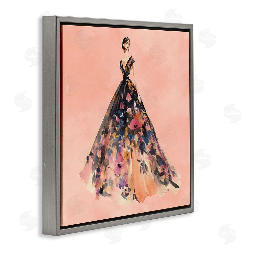 Svetlana Aleynikova Rose Gold Night Gray Floating Frame Canvas Wall Art Print