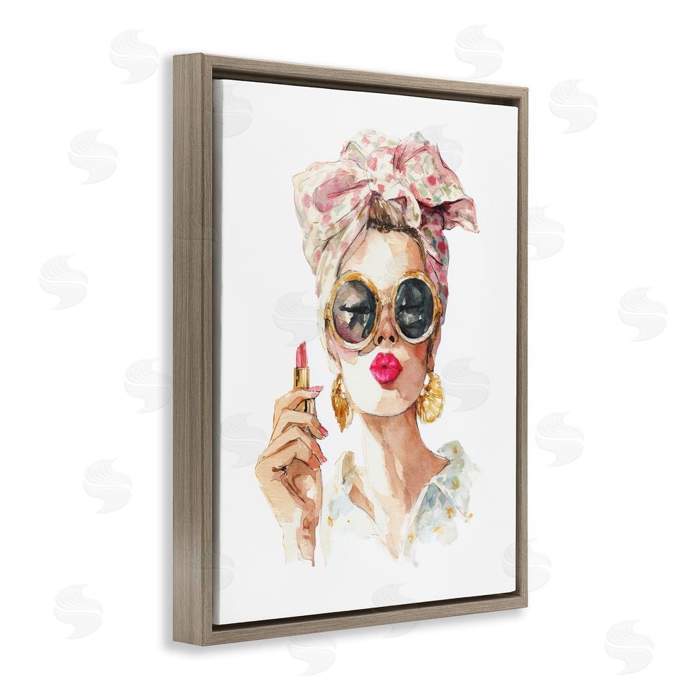 Svetlana Aleynikova Feminine Lipstick Spell Brown Floating Frame Canvas Wall Art Print
