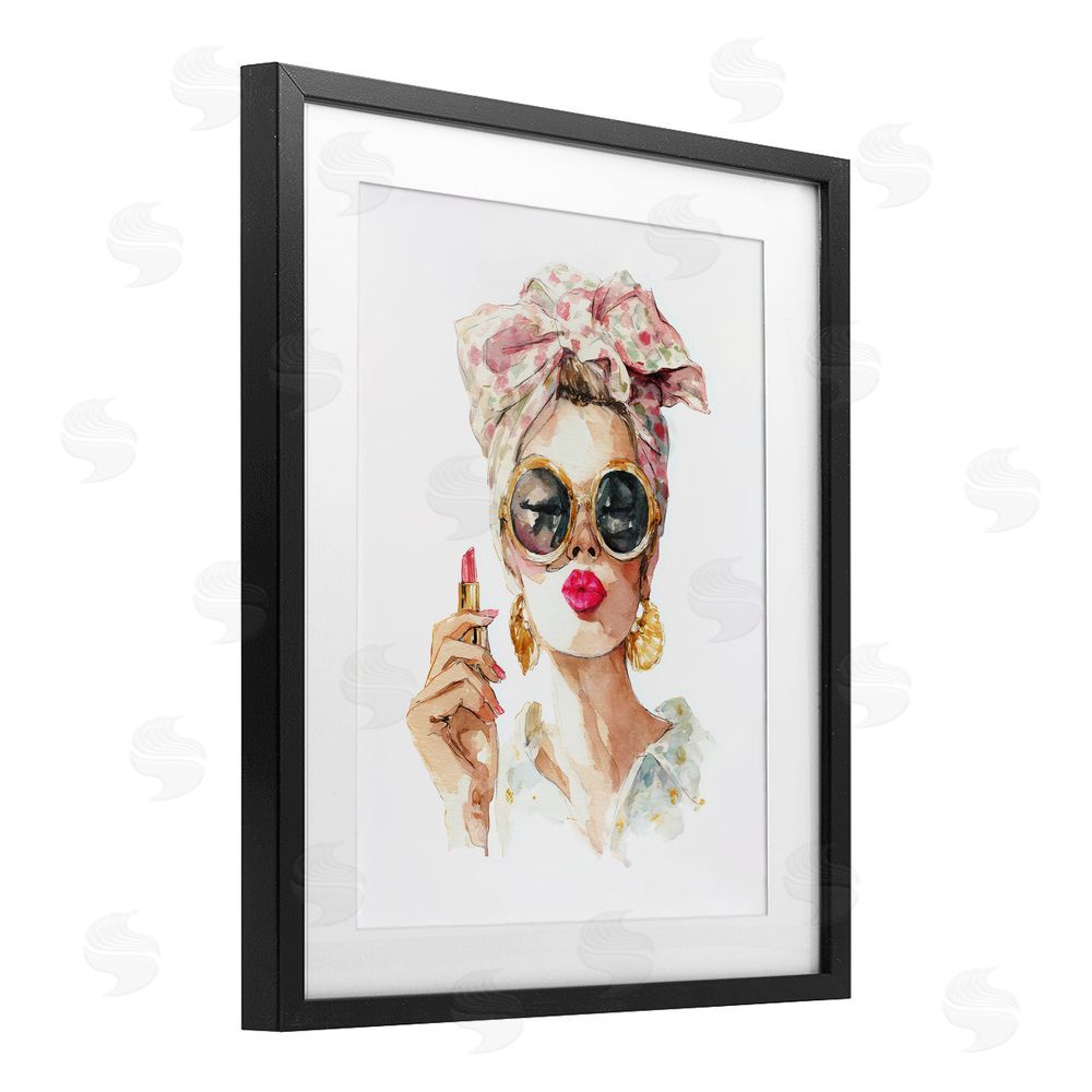 Svetlana Aleynikova Feminine Lipstick Spell Black Framed Print Under Glass Wall Art