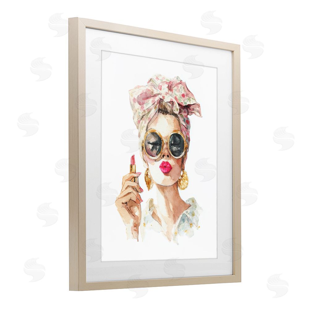 Svetlana Aleynikova Feminine Lipstick Spell Brown Framed Print Under Glass Wall Art