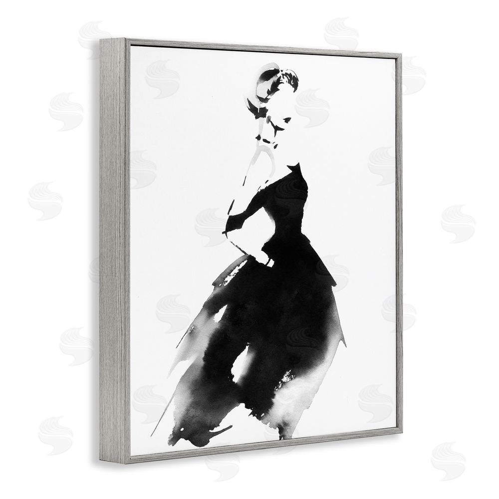 Svetlana Aleynikova Shadow Waltz Silhouette Gray Framed Giclee Wall Art Print
