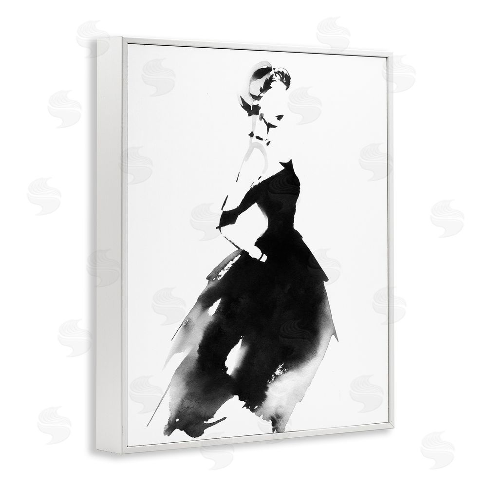 Svetlana Aleynikova Shadow Waltz Silhouette White Framed Giclee Wall Art Print