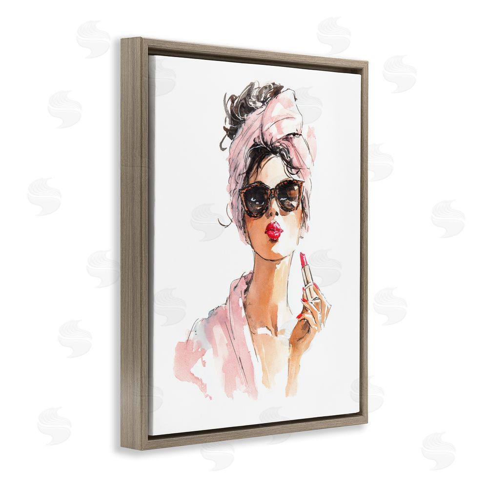Svetlana Aleynikova Velour Secrets Lipstick Brown Floating Frame Canvas Wall Art Print