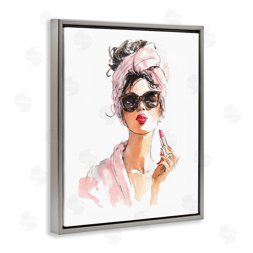 Svetlana Aleynikova Velour Secrets Lipstick Gray Floating Frame Canvas Wall Art Print