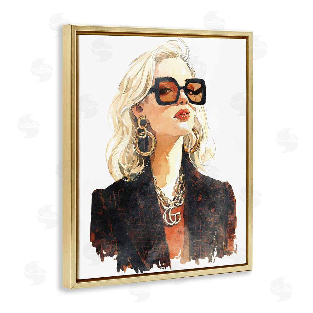 Svetlana Aleynikova Luxurious Gilded Gaze Gold Floating Frame Canvas Wall Art Print