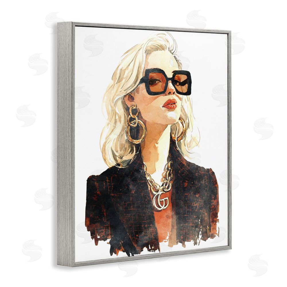 Svetlana Aleynikova Luxurious Gilded Gaze Gray Framed Giclee Wall Art Print