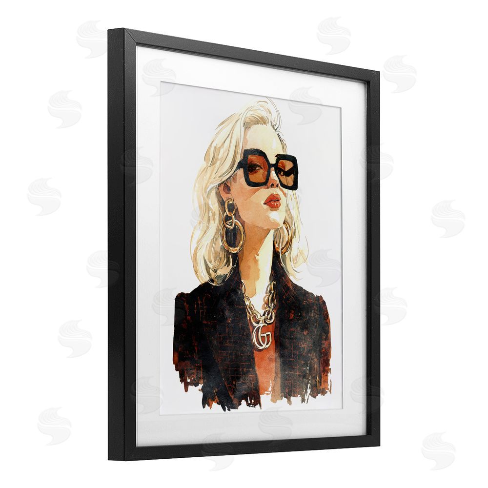 Svetlana Aleynikova Luxurious Gilded Gaze Black Framed Print Under Glass Wall Art