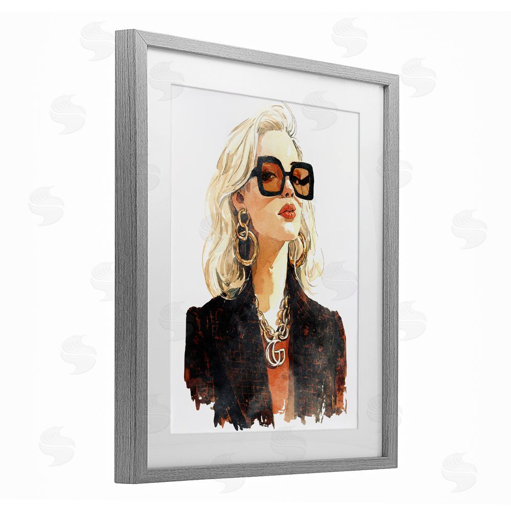 Svetlana Aleynikova Luxurious Gilded Gaze Gray Framed Print Under Glass Wall Art