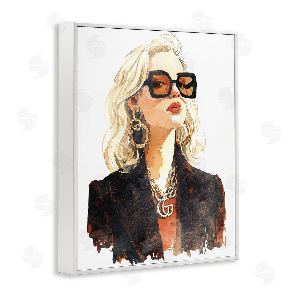 Svetlana Aleynikova Luxurious Gilded Gaze White Framed Giclee Wall Art Print