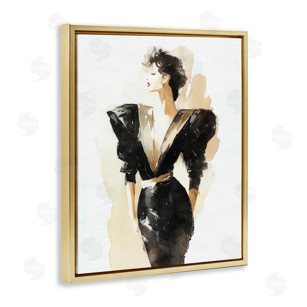 Svetlana Aleynikova Timeless Velvet Attitude Gold Floating Frame Canvas Wall Art Print