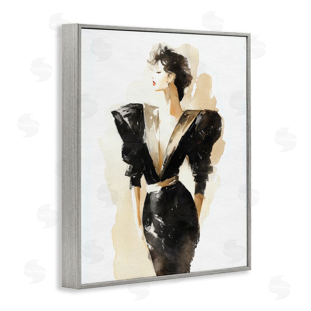 Svetlana Aleynikova Timeless Velvet Attitude Gray Framed Giclee Wall Art Print