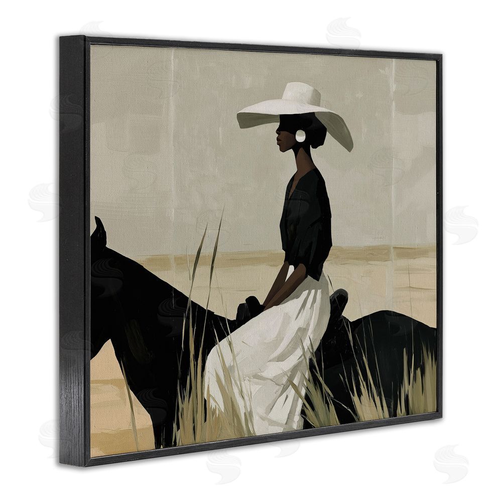 Svetlana Aleynikova Equestrian Elegance Silhouette Black Framed Giclee Wall Art Print