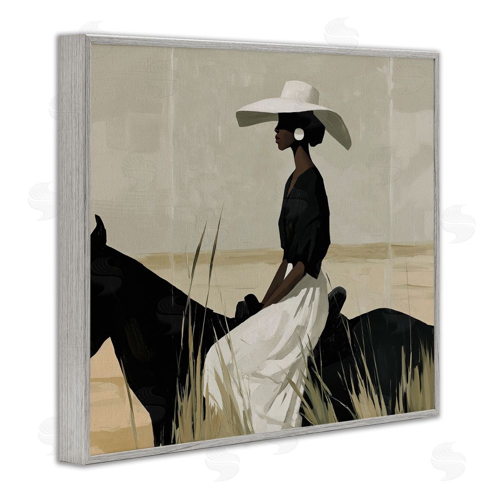Svetlana Aleynikova Equestrian Elegance Silhouette Gray Framed Giclee Wall Art Print