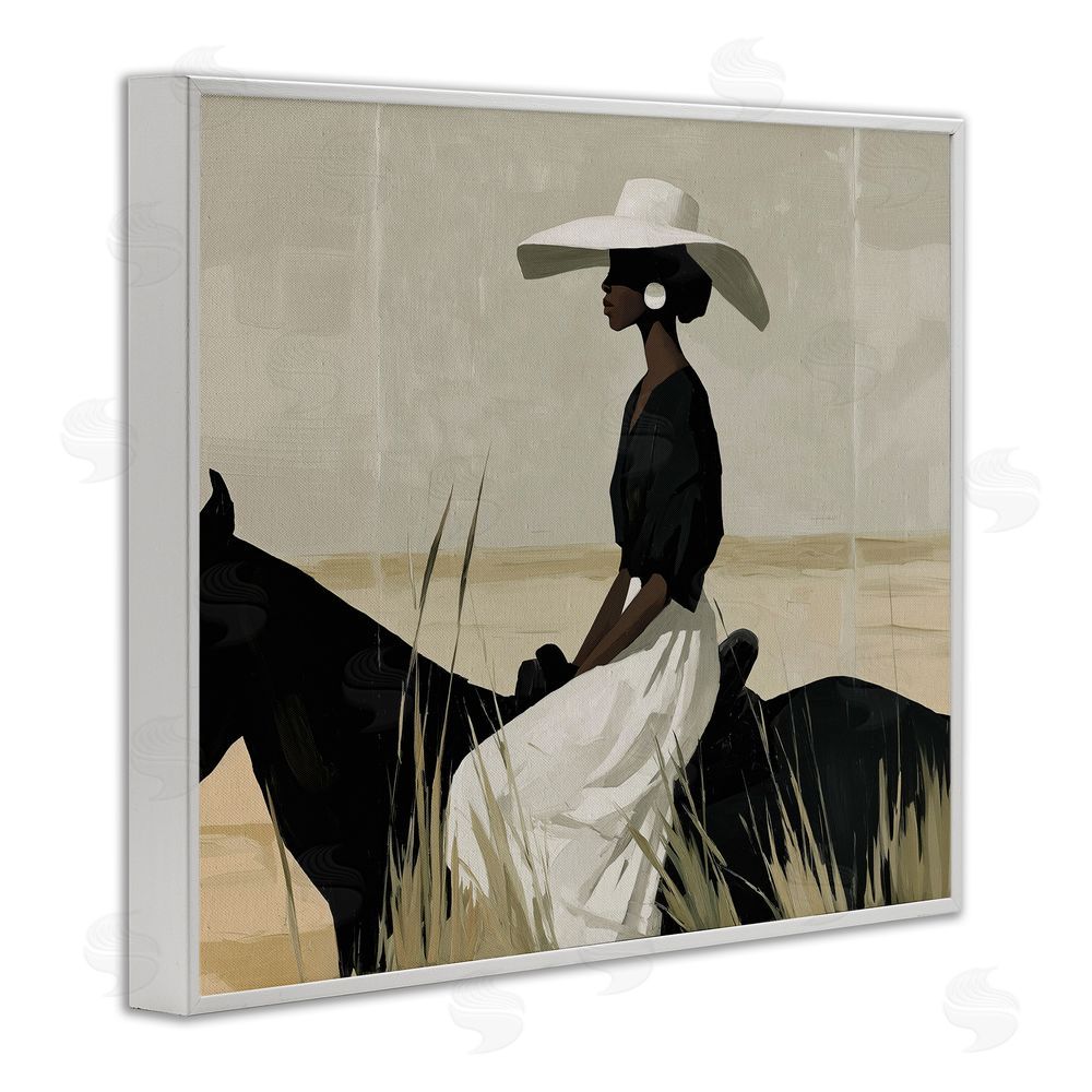 Svetlana Aleynikova Equestrian Elegance Silhouette White Framed Giclee Wall Art Print