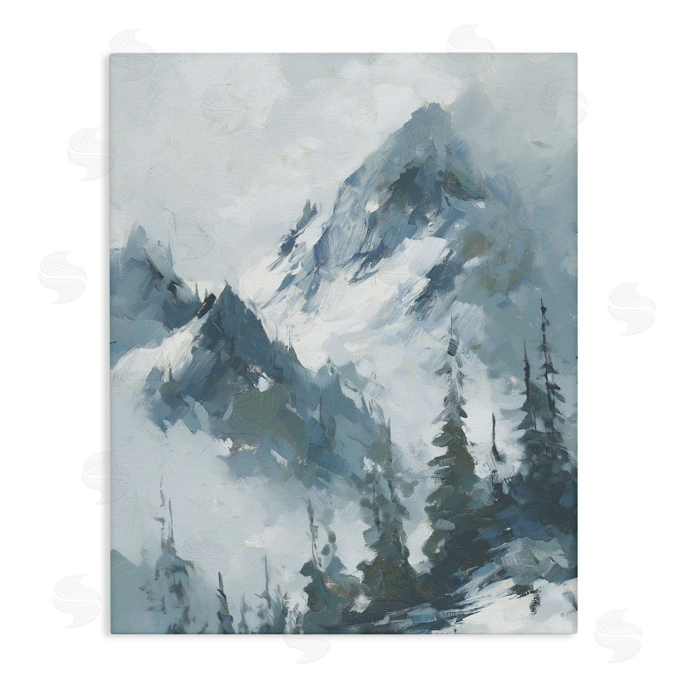 Svetlana Aleynikova Frozen Majesty Mountains Stretched Canvas Wall Art Print