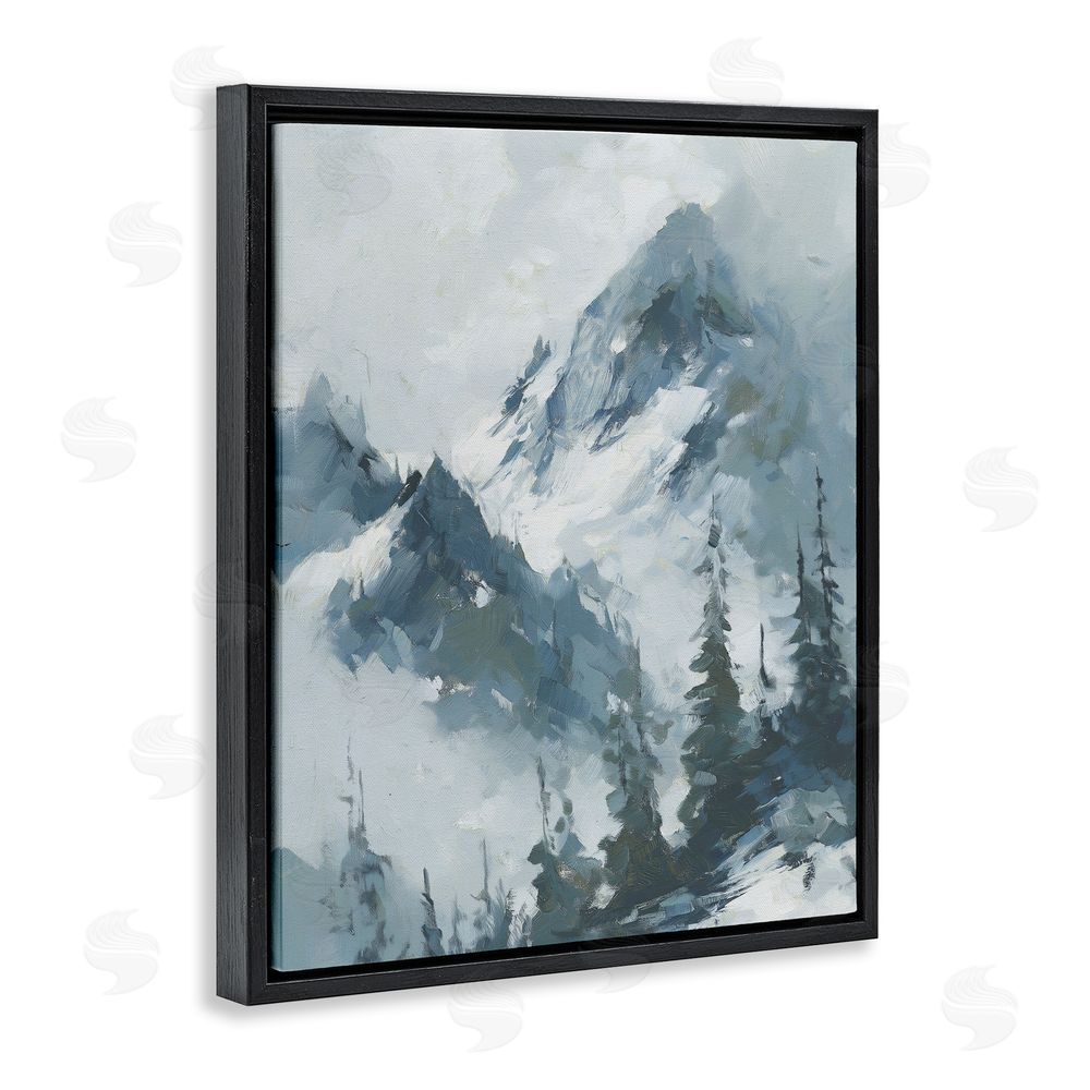 Svetlana Aleynikova Frozen Majesty Mountains Black Floating Frame Canvas Wall Art Print