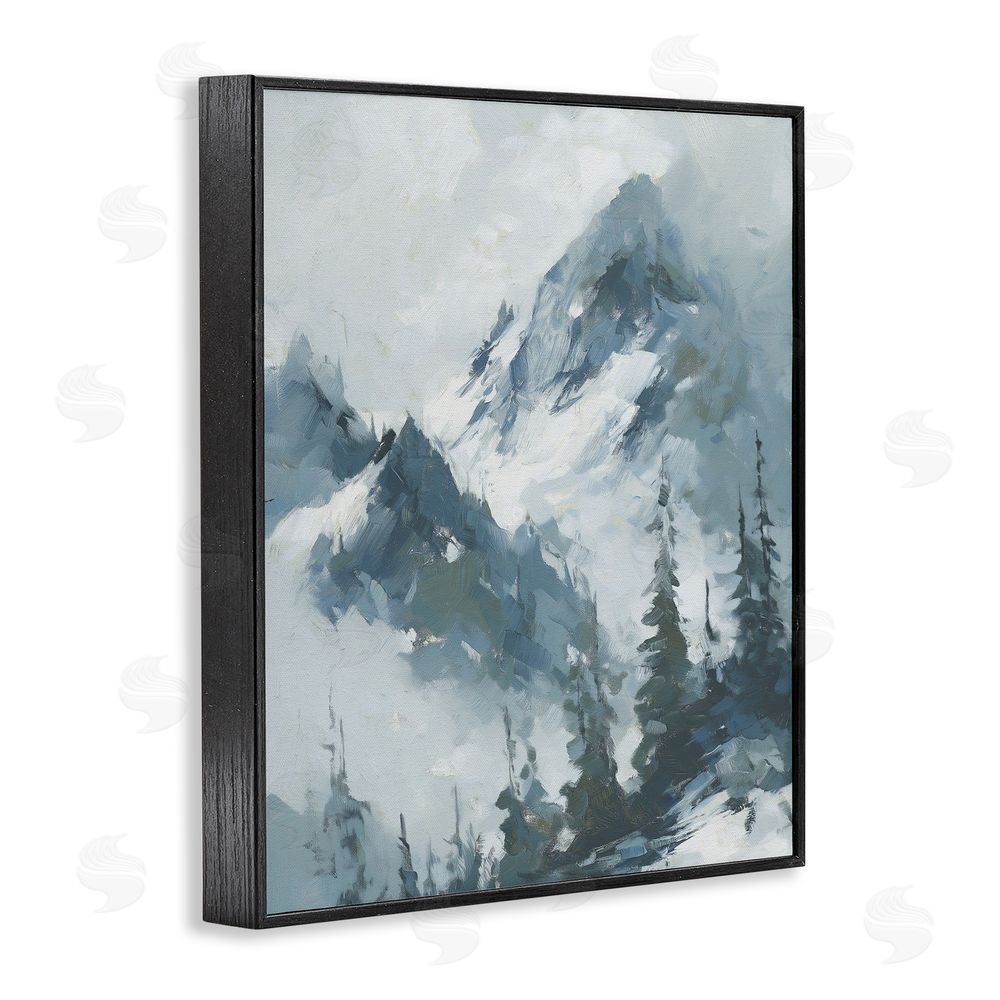 Svetlana Aleynikova Frozen Majesty Mountains Black Framed Giclee Wall Art Print