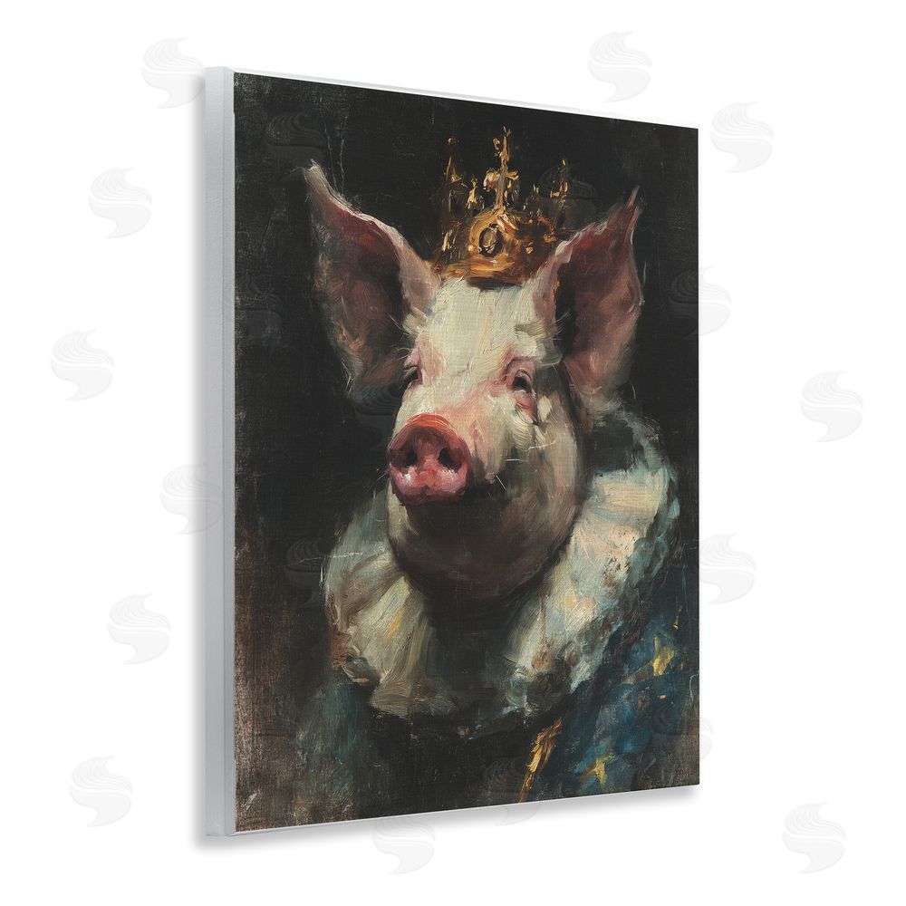 Svetlana Aleynikova Crowned Imperial Pig Wooden Wall Plaque Art Print