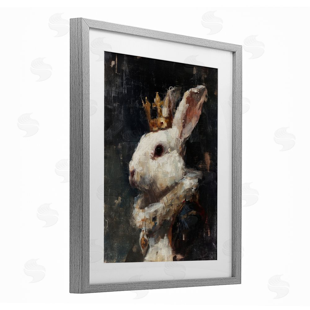 Svetlana Aleynikova Regal Monarch Rabbit Gray Framed Print Under Glass Wall Art