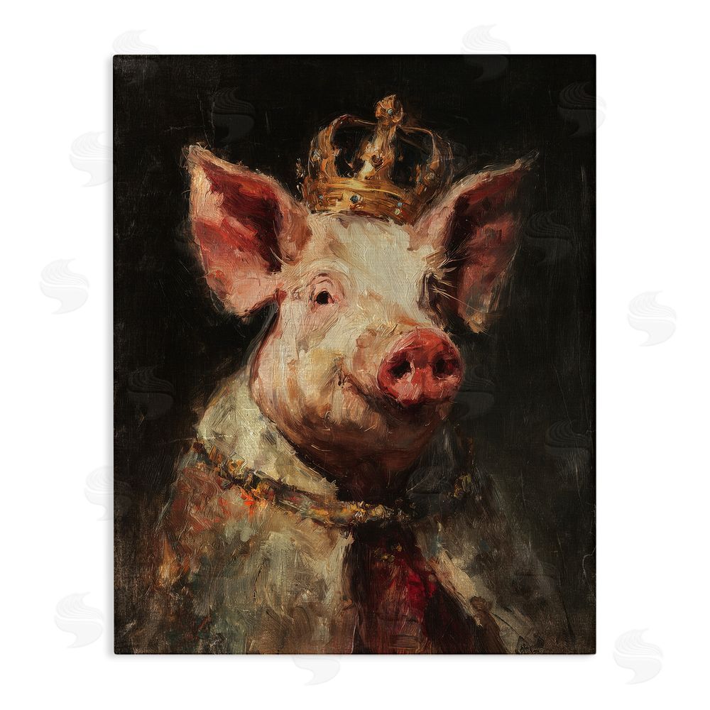 Svetlana Aleynikova Royal Swine Portrait Stretched Canvas Wall Art Print