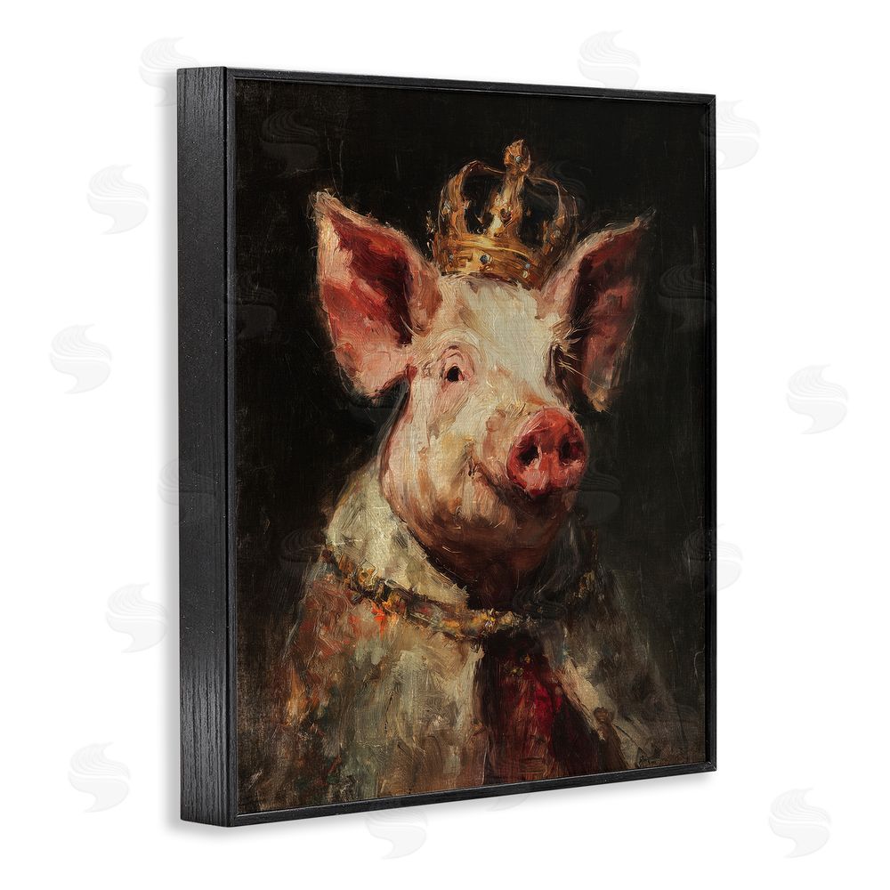 Svetlana Aleynikova Royal Swine Portrait Black Framed Giclee Wall Art Print