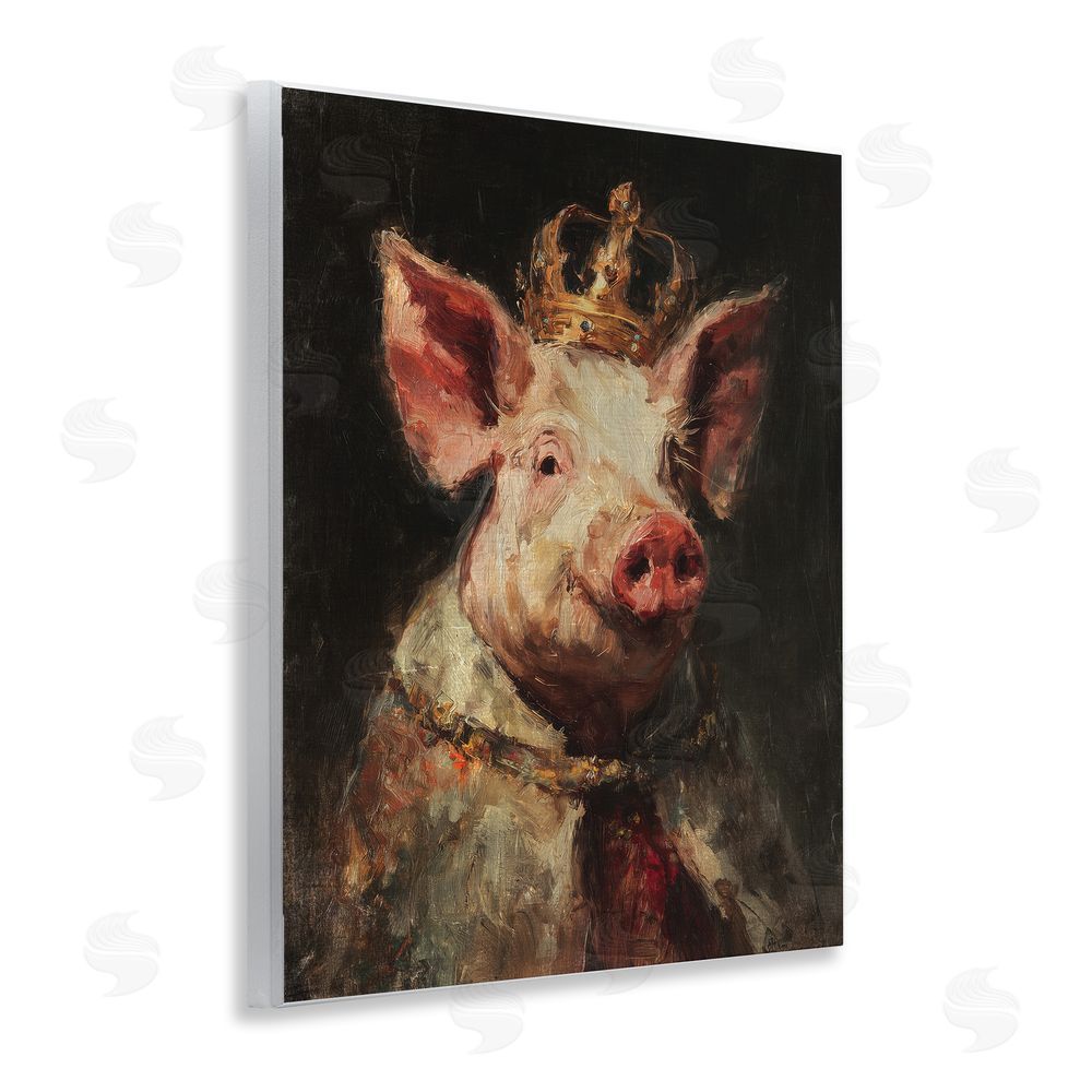 Svetlana Aleynikova Royal Swine Portrait Wooden Wall Plaque Art Print