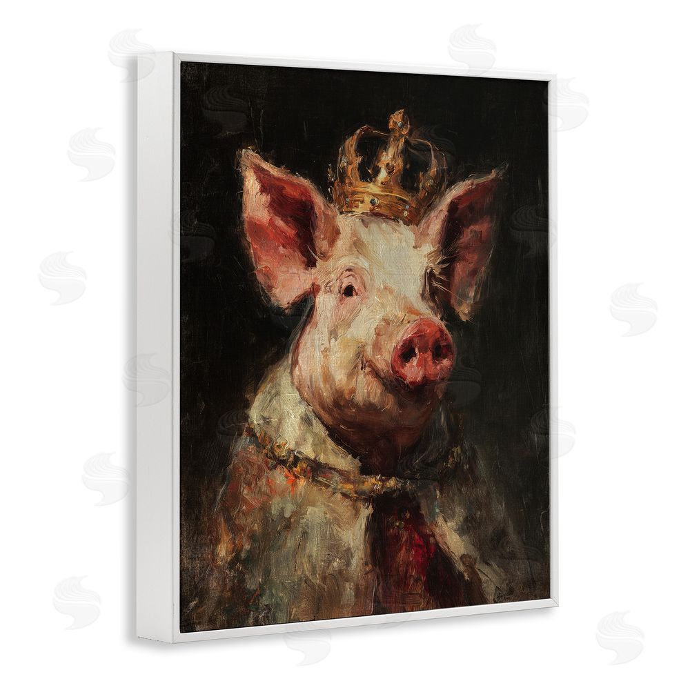 Svetlana Aleynikova Royal Swine Portrait White Framed Giclee Wall Art Print