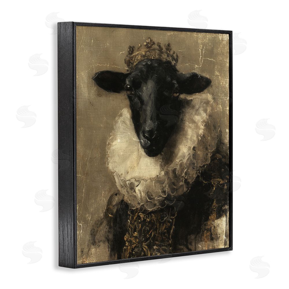 Svetlana Aleynikova Noble Ram Portrait Black Framed Giclee Wall Art Print