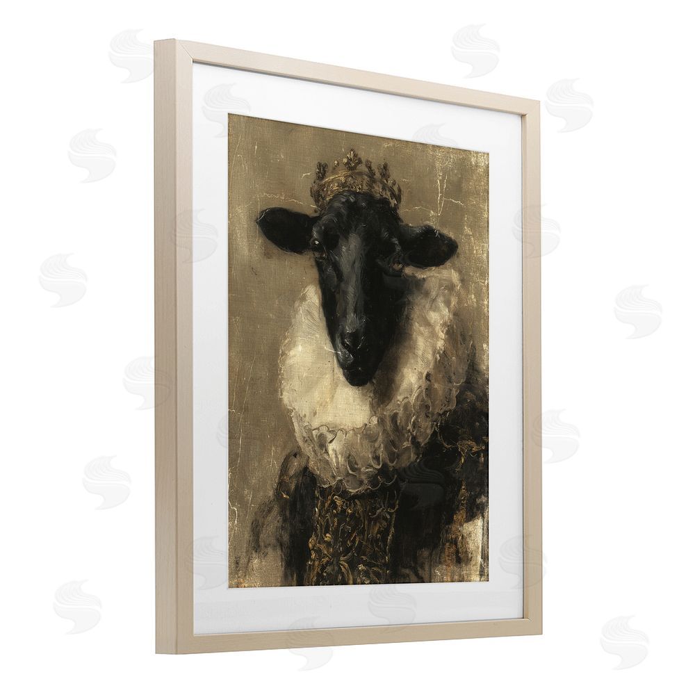Svetlana Aleynikova Noble Ram Portrait Brown Framed Print Under Glass Wall Art