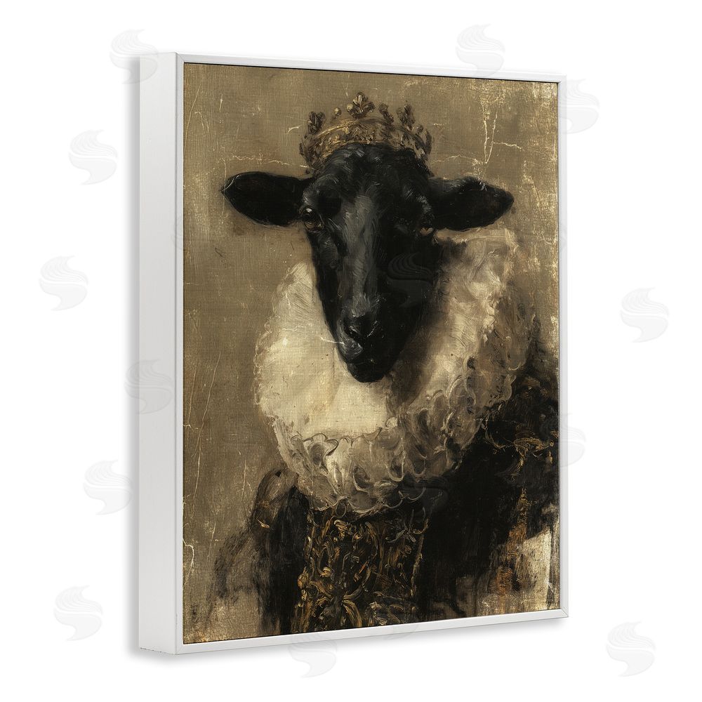 Svetlana Aleynikova Noble Ram Portrait White Framed Giclee Wall Art Print