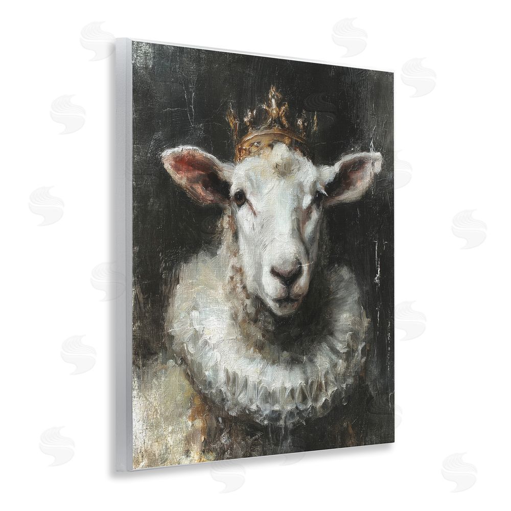 Svetlana Aleynikova Crowned Sheep Portrait Wooden Wall Plaque Art Print