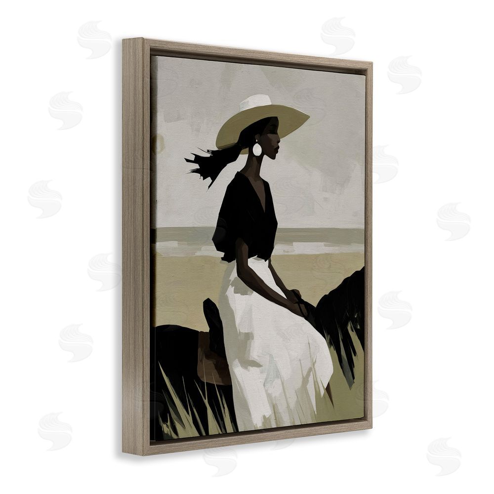 Svetlana Aleynikova Equestrian Windswept Muse Brown Floating Frame Canvas Wall Art Print