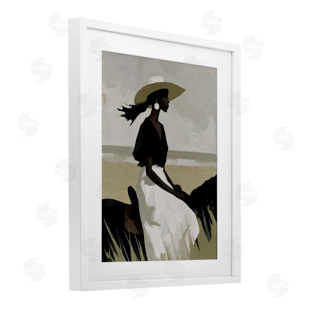 Svetlana Aleynikova Equestrian Windswept Muse White Framed Print Under Glass Wall Art