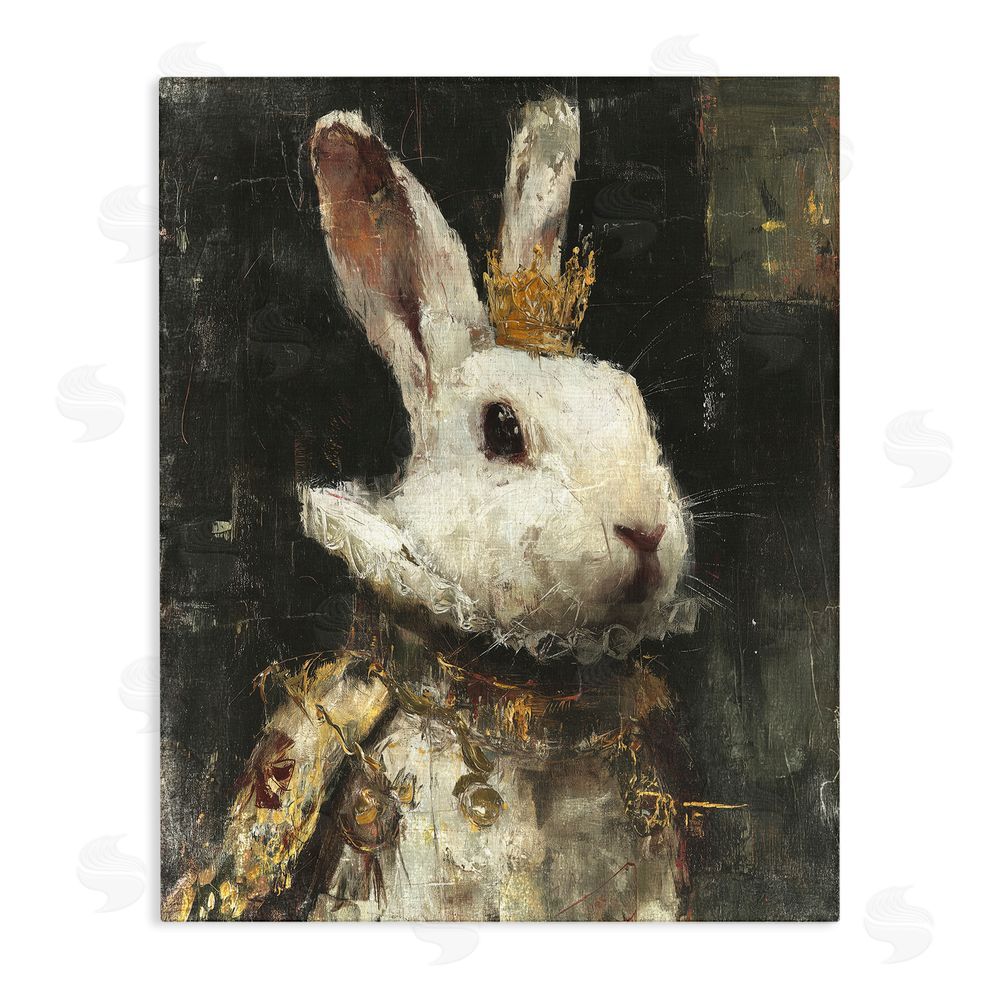 Svetlana Aleynikova Regal Hare Portrait Stretched Canvas Wall Art Print