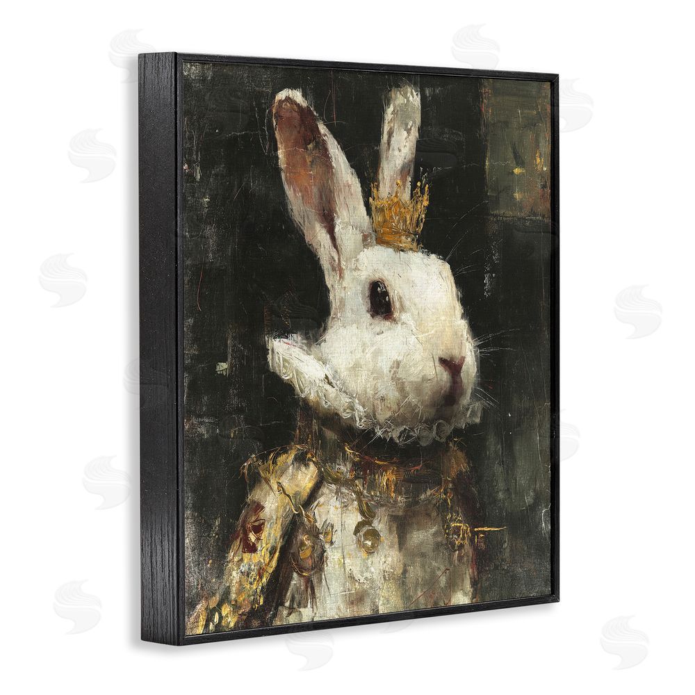 Svetlana Aleynikova Regal Hare Portrait Black Framed Giclee Wall Art Print