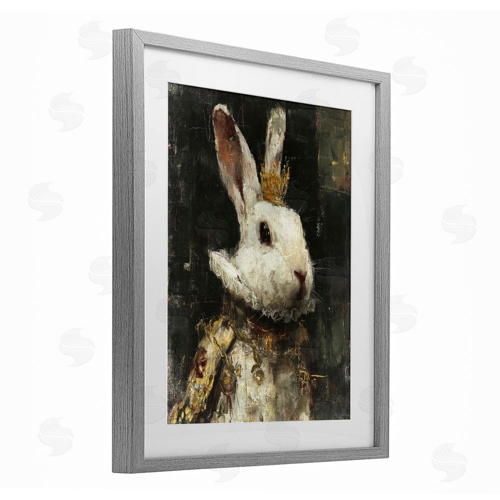 Svetlana Aleynikova Regal Hare Portrait Gray Framed Print Under Glass Wall Art