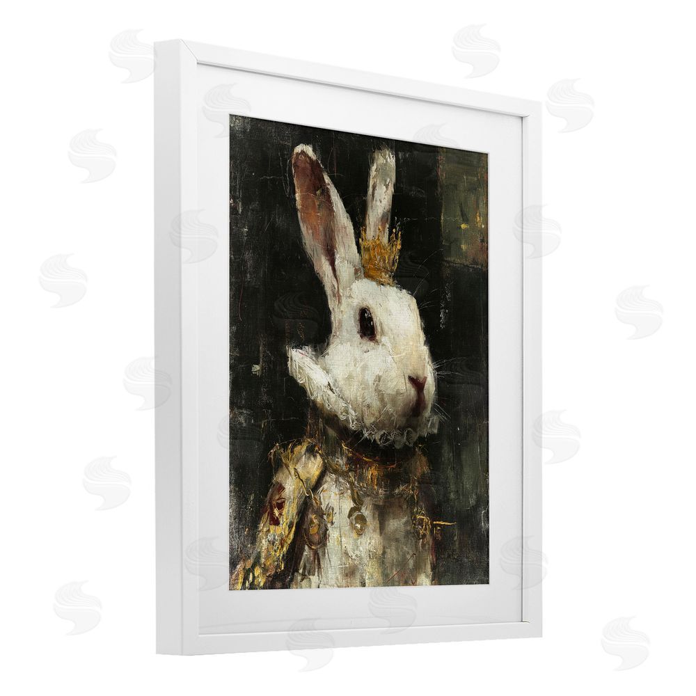 Svetlana Aleynikova Regal Hare Portrait White Framed Print Under Glass Wall Art