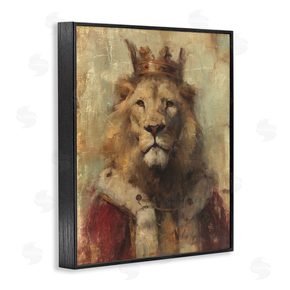 Svetlana Aleynikova Regal Lion Sovereign Black Framed Giclee Wall Art Print