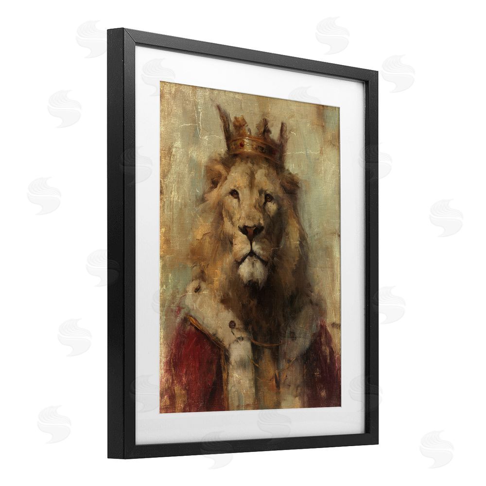 Svetlana Aleynikova Regal Lion Sovereign Black Framed Print Under Glass Wall Art