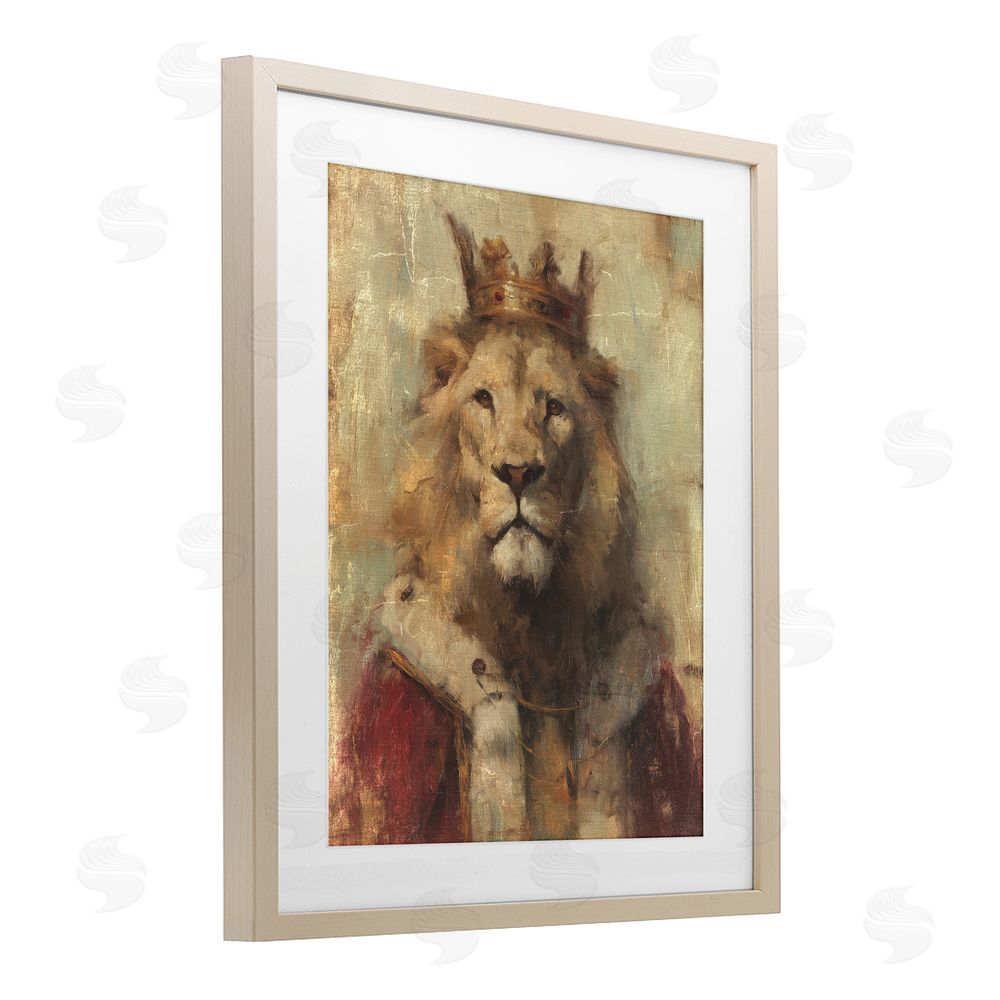 Svetlana Aleynikova Regal Lion Sovereign Brown Framed Print Under Glass Wall Art
