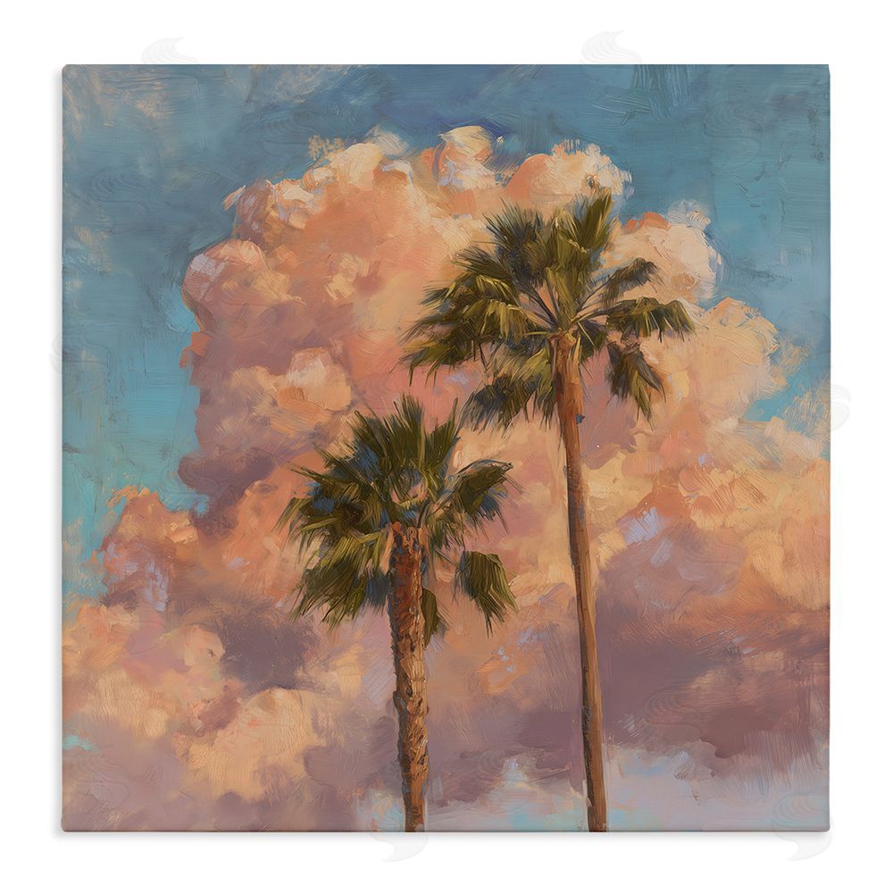 Svetlana Aleynikova Cloudy Palms at Sunset Stretched Canvas Wall Art Print