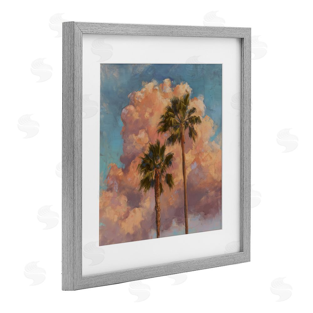 Svetlana Aleynikova Cloudy Palms at Sunset Gray Framed Print Under Glass Wall Art