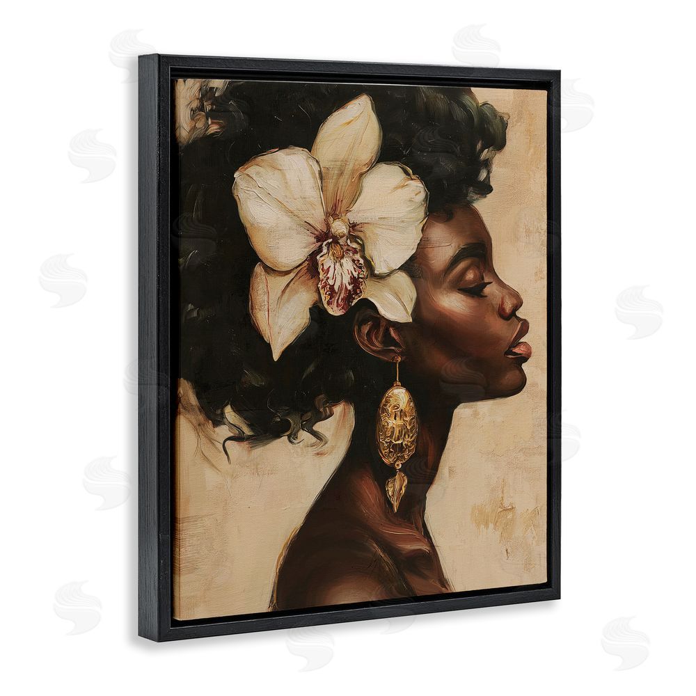 Svetlana Aleynikova Orchid Majesty Portrait Black Floating Frame Canvas Wall Art Print