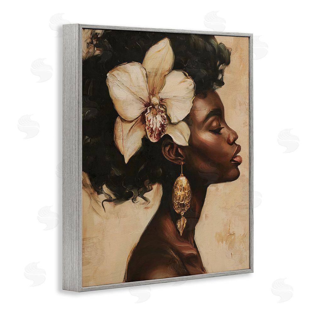 Svetlana Aleynikova Orchid Majesty Portrait Gray Framed Giclee Wall Art Print