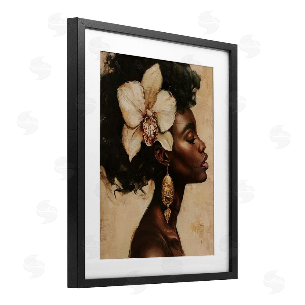 Svetlana Aleynikova Orchid Majesty Portrait Black Framed Print Under Glass Wall Art