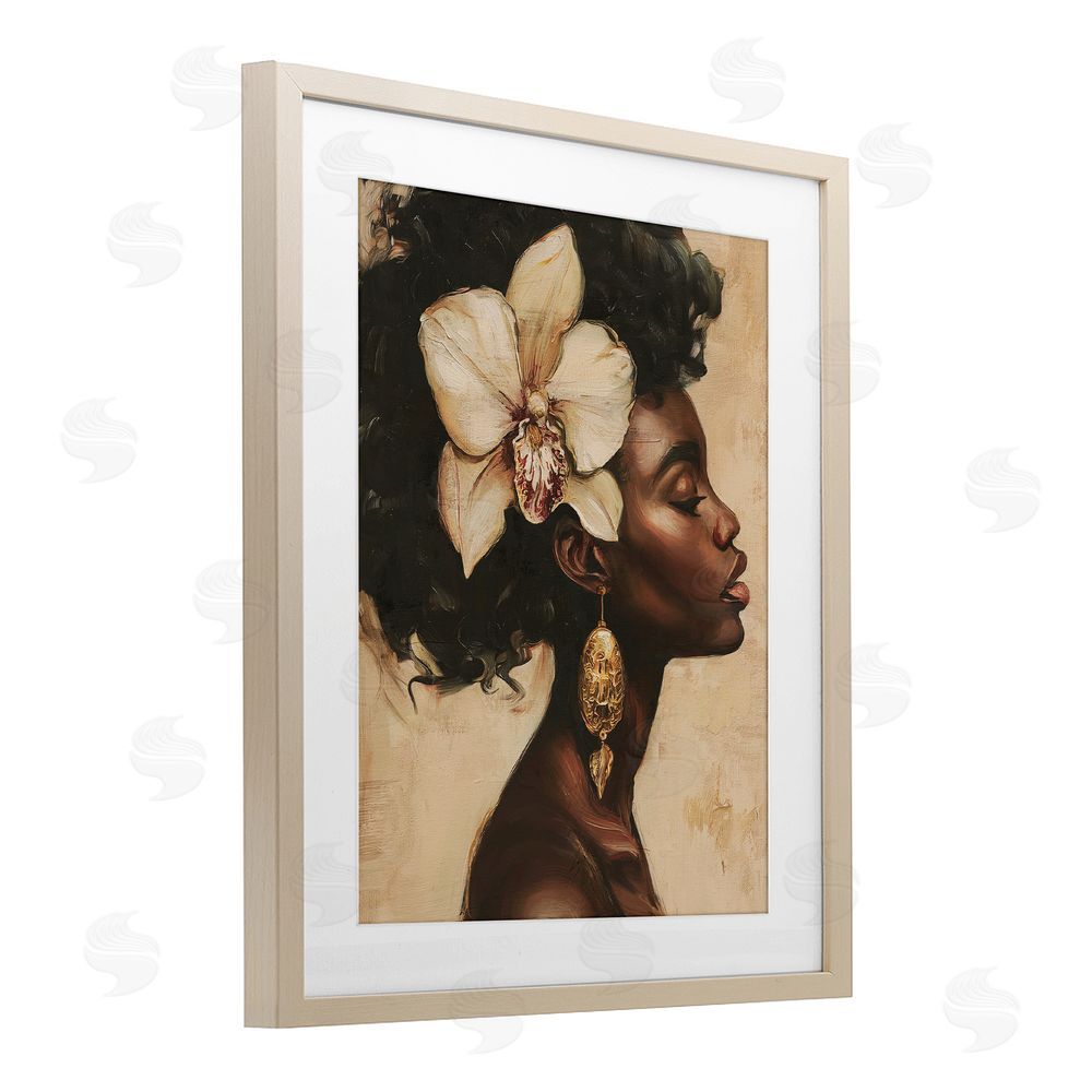 Svetlana Aleynikova Orchid Majesty Portrait Brown Framed Print Under Glass Wall Art