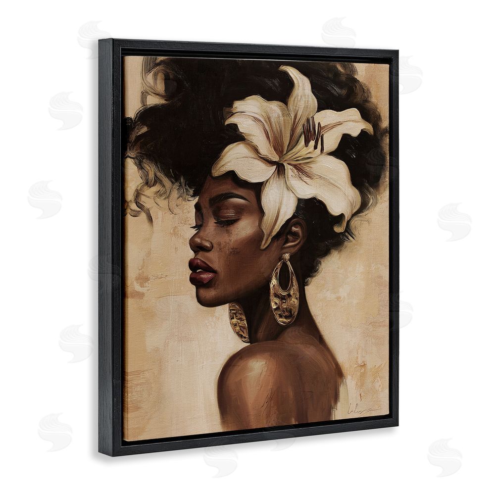 Svetlana Aleynikova Nocturne In Ivory Black Floating Frame Canvas Wall Art Print